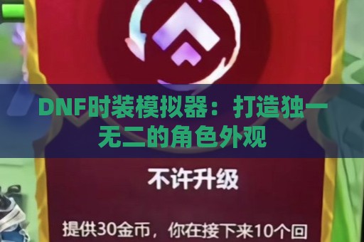 DNF时装模拟器：打造独一无二的角色外观  第1张