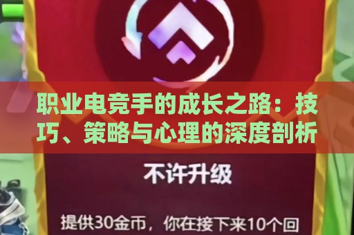 职业电竞手的成长之路：技巧、策略与心理的深度剖析